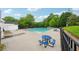 A refreshing community pool with lounge chairs and picnic tables for residents' enjoyment at 200 Valley Xing, Canton, GA 30114