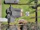 Aerial view of backyard featuring a fire pit, seating area, lush lawn, and a deck at 1774 Vesta Ave, Atlanta, GA 30337