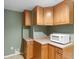 Kitchenette with wooden cabinets, countertop, and a microwave at 361 Brackin Trce, Grayson, GA 30017