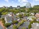 An aerial view of a shopping center and surrounding neighborhood during the day at 2707 Cumberland Se Ct, Smyrna, GA 30080