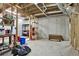 Unfinished basement area with concrete walls and wooden supports ready for your creative design at 6218 Old Stilesboro Nw Rd, Acworth, GA 30101