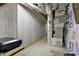 Unfinished basement utility area with concrete walls and exposed HVAC system at 6218 Old Stilesboro Nw Rd, Acworth, GA 30101