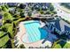 Aerial view of the community pool and surrounding residential area at 7435 Jamestown Dr, Alpharetta, GA 30005