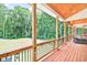 Spacious covered patio overlooking a lush backyard with ambient lighting and comfortable outdoor seating at 3180 Lee Dr, Buford, GA 30518