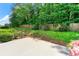 Landscaped backyard featuring a wooden fence, lush green foliage, and stone patio at 3219 Abbott Dr # 5, Powder Springs, GA 30127