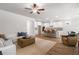 Open concept living room and kitchen with modern finishes and wood floors at 4060 Andover Cir, Mcdonough, GA 30252
