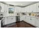 Modern kitchen featuring white cabinets, stainless steel appliances, and granite countertops at 2284 Briarwood Cir, Conyers, GA 30094