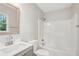 Updated bathroom featuring a wood vanity, shower, and modern fixtures at 789 Third St, Stone Mountain, GA 30083