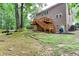 Two-tiered deck and landscaped backyard area at 58 Parkside Cir, Marietta, GA 30068
