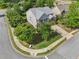 Aerial view of a neighborhood showcasing a two-story home with a well-maintained front yard at 251 Parc Dr, Canton, GA 30114