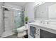 Bright bathroom featuring a glass enclosed shower and modern sink with vanity at 2657 Lenox Ne Rd # A-5, Atlanta, GA 30324