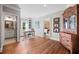 Home office with hardwood floors, lots of natural light, and access to a bathroom and bedroom at 829 Christopher Rd, Sharpsburg, GA 30277