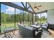 Relaxing screened porch offering comfortable seating and serene views of the backyard at 829 Christopher Rd, Sharpsburg, GA 30277
