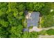Overhead view of this home featuring a large pool, patio area, and carefully planned landscaping at 341 Lands Se Ml, Marietta, GA 30067