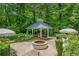 Enjoy the outdoor gazebo area with a charming fountain, dining set, grilling station, and luscious landscaping at 341 Lands Se Ml, Marietta, GA 30067