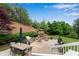 Beautiful backyard patio with stone fireplace, outdoor kitchen, and seating area at 2020 Windermere Xing, Cumming, GA 30041