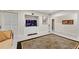 Spacious finished basement featuring a large TV and a unique animal print area rug at 2020 Windermere Xing, Cumming, GA 30041