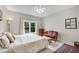 Cozy bedroom features a plush bed, sitting area, and large window at 2020 Windermere Xing, Cumming, GA 30041