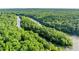 Beautiful aerial view of the river surrounded by lush green trees at 525 Watergate Ct, Roswell, GA 30076