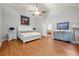 Bright main bedroom with a vaulted ceiling, great space, and ensuite bathroom access at 525 Watergate Ct, Roswell, GA 30076