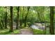 Lush community nature trail offering a serene escape with a small stream and abundant greenery at 525 Watergate Ct, Roswell, GA 30076