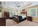 Inviting primary bedroom features a tray ceiling, natural light, and neutral color scheme at 2460 Due West Nw Cir, Kennesaw, GA 30152