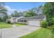 Charming home featuring a brick facade, attached garage, manicured lawn, and a long driveway, showcasing curb appeal at 2855 Cedar Canyon Ct, Atlanta, GA 30345