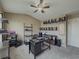 Bright home office space with built-in shelving, desk and vaulted ceilings at 3318 Sardis Bend Dr, Buford, GA 30519