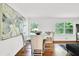 Dining area featuring modern decor, hardwood floors, and bright natural light at 1981 Bramblewood Ne Dr, Brookhaven, GA 30329