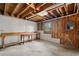 Unfinished basement featuring a workbench, window, and electrical panel ready to be customized at 1489 Kolb Ridge Sw Dr, Marietta, GA 30008