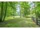 Expansive backyard with mature trees at 210 Little River Farms Trl, Canton, GA 30115