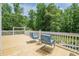 A wooden deck with blue lounge chairs offers a relaxing outdoor space at 210 Little River Farms Trl, Canton, GA 30115