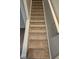 Carpeted stairs with white railing connecting different levels of the home at 2860 Cocklebur Cove Ct, Decatur, GA 30034