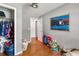 This bedroom features hardwood floors and closet storage at 4361 Kimball Rd, Atlanta, GA 30331