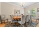 Bright dining room with hardwood floors, stylish rug, and a chandelier, perfect for Gathering gatherings at 1201 Bridle Path, Marietta, GA 30068