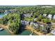 Aerial view of lake houses surrounded by trees at 2300 Harbersham Marina Rd # 102, Cumming, GA 30041