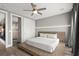 Modern main bedroom featuring a unique platform bed, and en suite bathroom at 2300 Harbersham Marina Rd # 102, Cumming, GA 30041