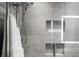 Modern shower featuring gray tile and a rainfall shower head at 2300 Harbersham Marina Rd # 102, Cumming, GA 30041