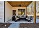 Covered outdoor patio with cozy seating, perfect for enjoying the backyard view at 3785 Pilgrim Mill Rd, Cumming, GA 30041