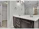 Elegant bathroom featuring double sink vanity with drawers and a large mirror at 4965 Whiteoak Se Walk # 19, Smyrna, GA 30080