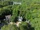An aerial view of homes surrounded by a canopy of lush green trees near the lake at 5029 David Pl, Smyrna, GA 30082