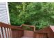 Outdoor wooden deck and stairs overlooking a private, tree-lined backyard at 5029 David Pl, Smyrna, GA 30082