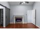 Living room with wood floors and a fireplace at 5029 David Pl, Smyrna, GA 30082