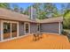 Exterior view of the backyard featuring an outdoor deck and a wooded area at 1997 N Landing Way, Marietta, GA 30066