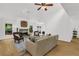 Bright living room featuring a stone fireplace, and hardwood flooring at 1997 N Landing Way, Marietta, GA 30066