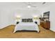Minimalist bedroom with light wood floors and neutral decor at 1997 N Landing Way, Marietta, GA 30066