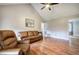 Spacious living room with vaulted ceilings and hardwood flooring for a comfortable space at 527 Cass White Nw Rd, Cartersville, GA 30121