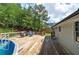 Outdoor deck with an above ground pool, backyard views and outdoor furniture at 527 Cass White Nw Rd, Cartersville, GA 30121