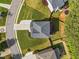 Aerial view of a meticulously landscaped property with a well-manicured lawn and mature trees at 1925 Piedmont Cove Ln, Cumming, GA 30040