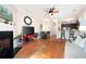 Spacious living area featuring a fireplace, modern decor, and hardwood floors at 351 Washington Ne Ave # 205, Marietta, GA 30060